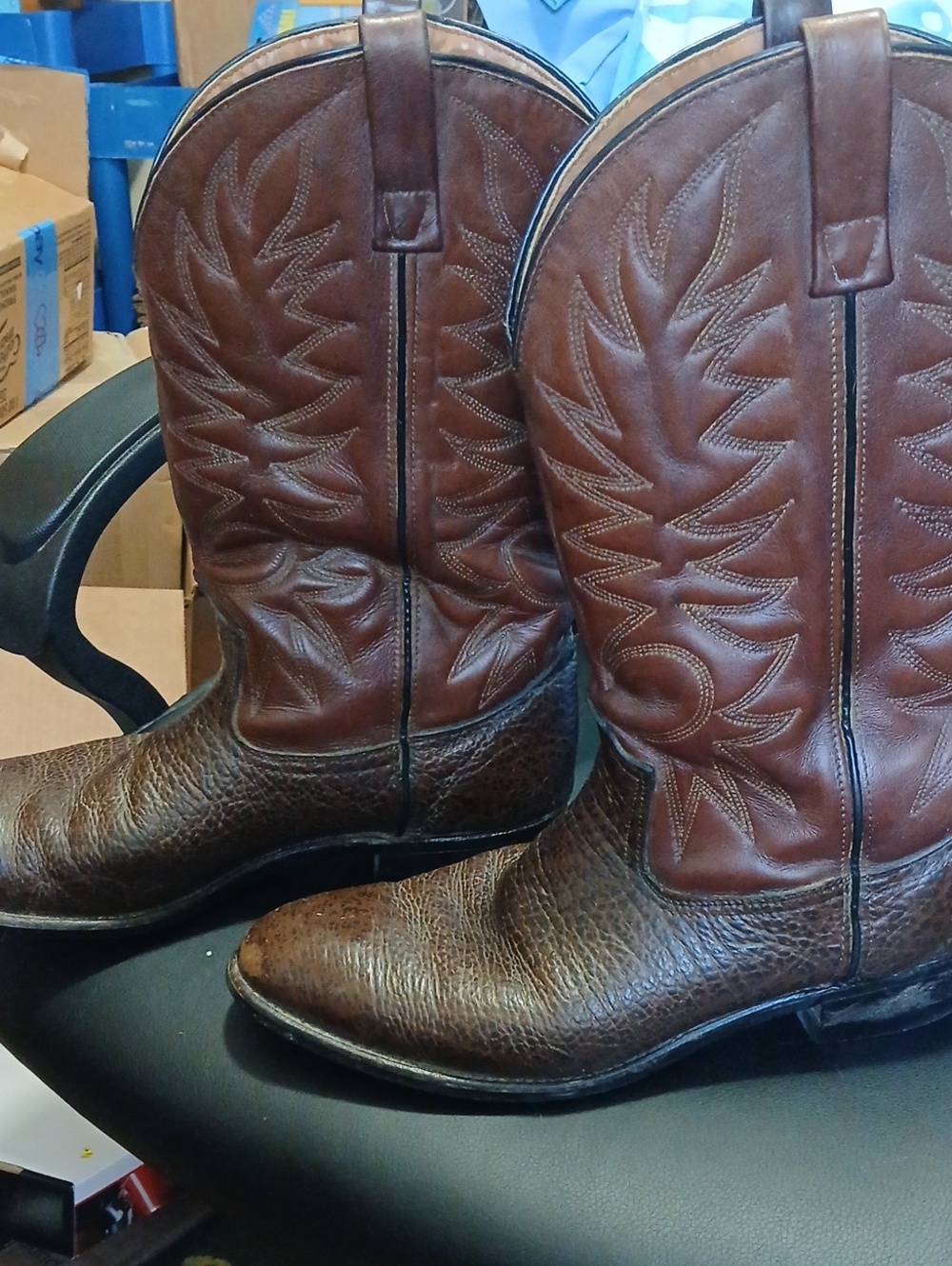 Red Wing Pecos 9805 Bull-hide Brown Leather  Cowboy Boots  12D